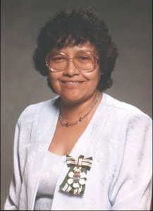 Phyllis Chelsea, wearing the Order of British Columbia. She is one of the heroes of Alkali Lake. 